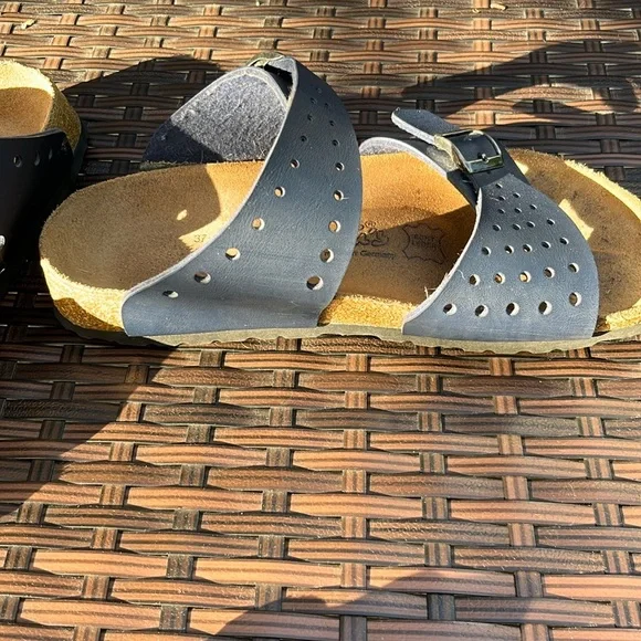 Birkenstock Birkies Navy Blue Sandals - Picture 12 of 16